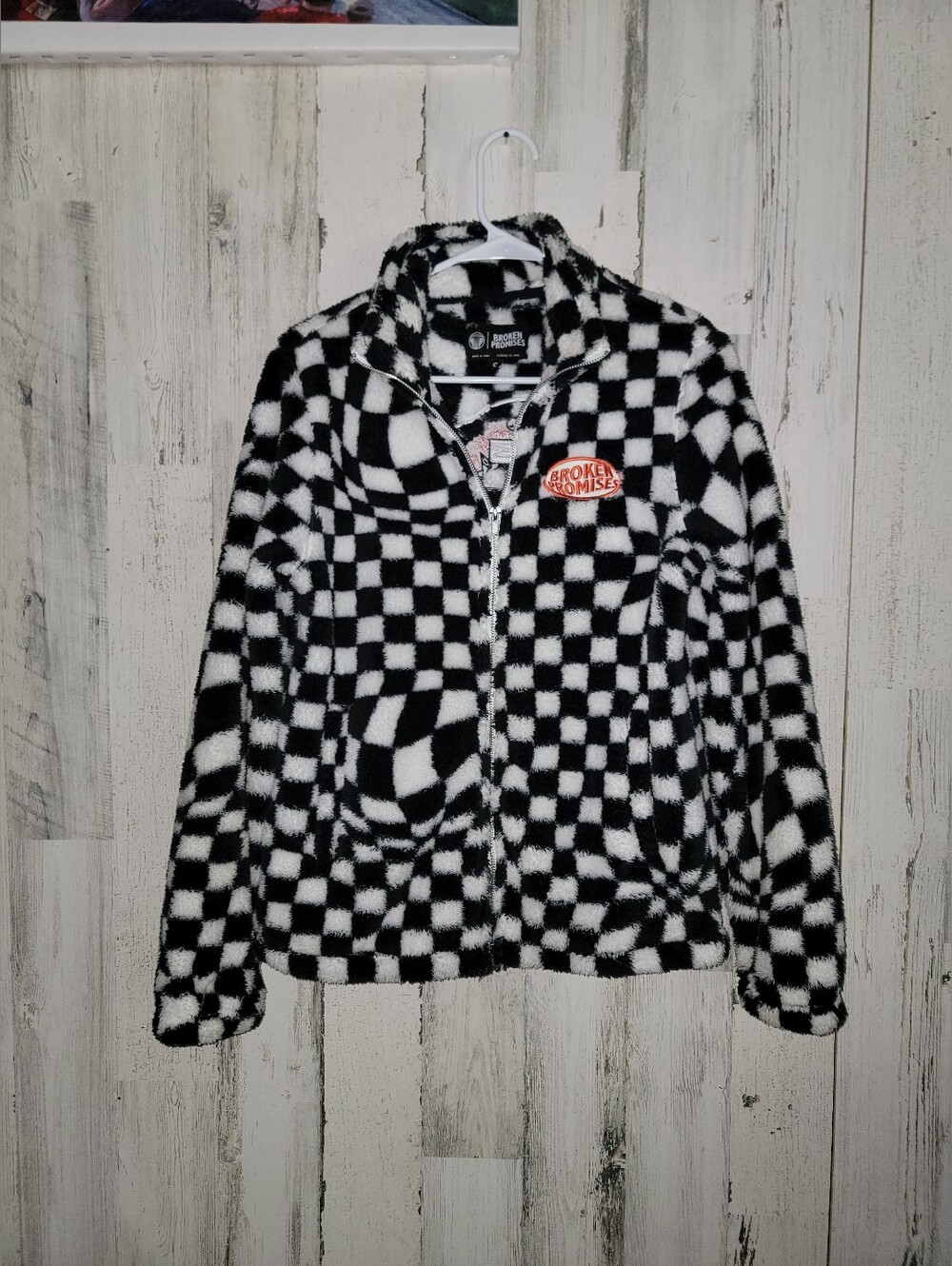 Broken Promises On My Own Sherpa Checkered Jacket